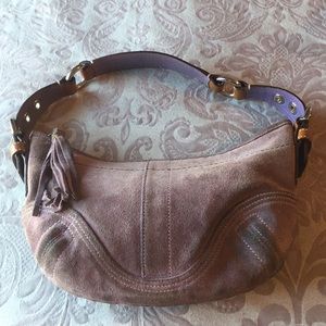 - Authentic suede coach hobo bag.